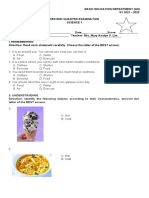 St. Michael's College Basic Education Department Second Quarter Examination Science 1