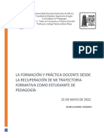 La Formación y Práctica Docente Desde La Recuperación de Mi Trayectoria Formativa Como Estudiante de Pedagogía