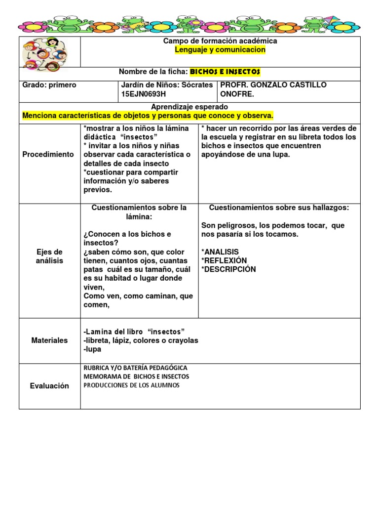 Ficha de Trabajo | PDF | Aprendizaje | Educación de la primera infancia