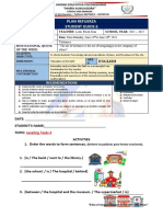 Plan Refuerza Student Guide 6th Grade English Prepositions