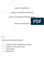 Limpieza y Desinfeccion Plan de Saneamiento Basico