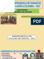 Tema 1 - Independencia de Panamá de España y Su Unión A Colombia