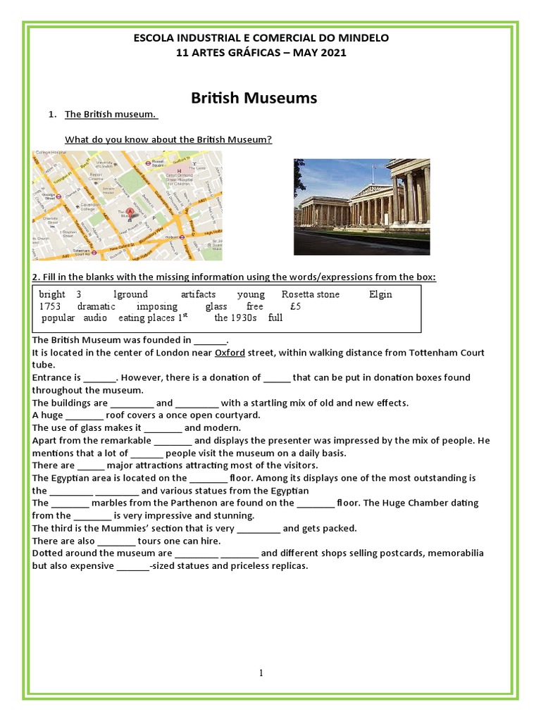 British Museum Worksheet for Students | PDF | Museum | British Museum