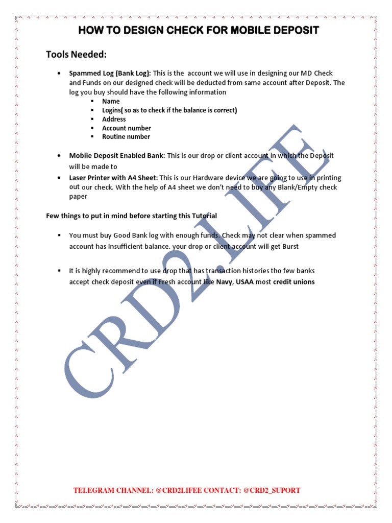 Designing Checks for Mobile Deposit | PDF | Cheque | Banks
