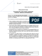 Circular DP #28-22 Movilidad para Jubilaciones y Pensiones Docentes - Mensual Septiembre-2022