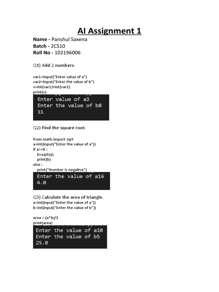 AI Assignment 1 | PDF | Teaching Methods & Materials | Computers