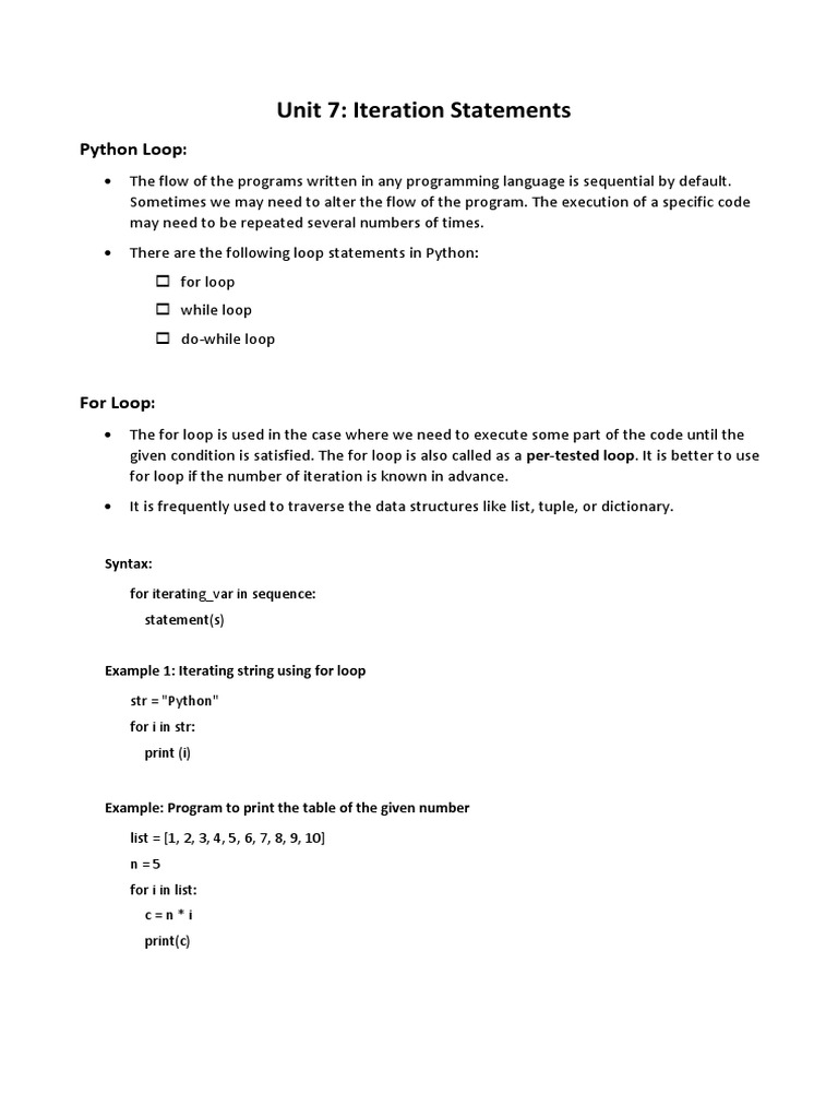 Python - Basics (Unit 7) | PDF | Control Flow | Computer Programming