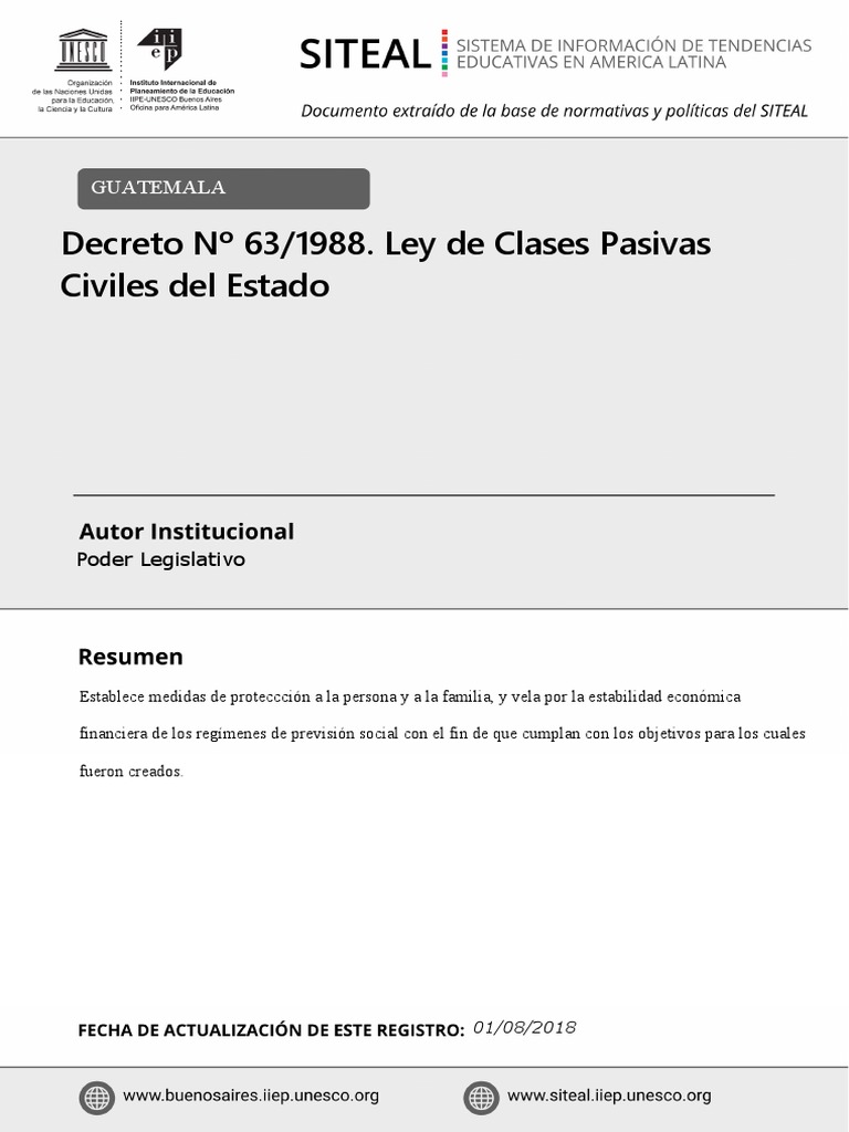 Ley de Clases Pasivas PDF Pensión Jubilación