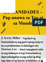 Pagsulat Sa Larangan NG Humanidades