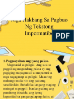 Mga Hakbang Sa Pagbuo NG Tekstong Impormatibo