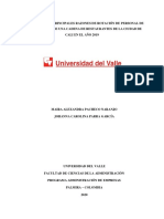 Análisis de Las Principales Razones de Rotación de Personal de Puntos de Venta de Una Cadena de Restaurantes de