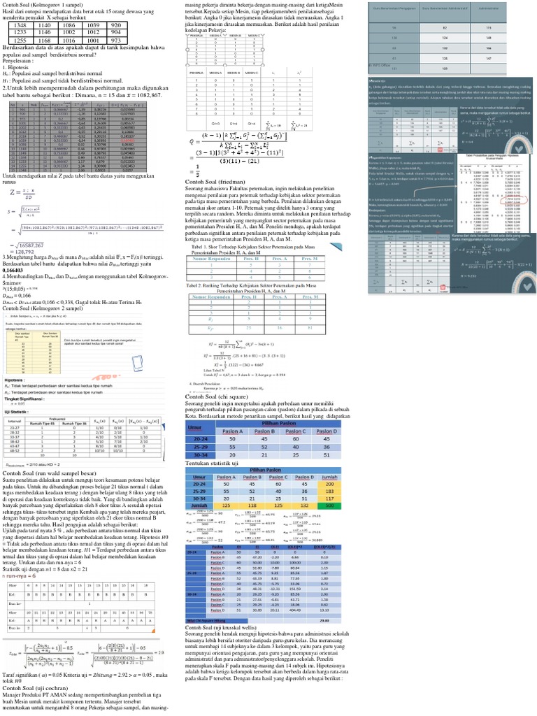 Contoh Soal Uji Normalitas Data | PDF