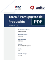 Tarea #8 Presupuesto de Produccion Miguel Martinez