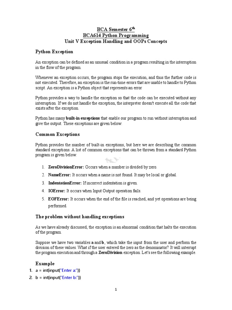 Unit 5 Python Programming | PDF | Class (Computer Programming) | Object ...