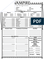 Vampire 5th Edition Alleycat Character Sheet
