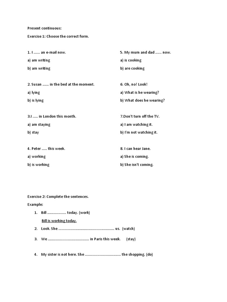 Present Continuous | PDF | Language Arts & Discipline | Home & Garden