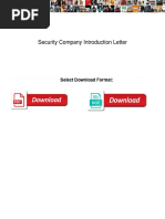 Security Company Introduction Letter