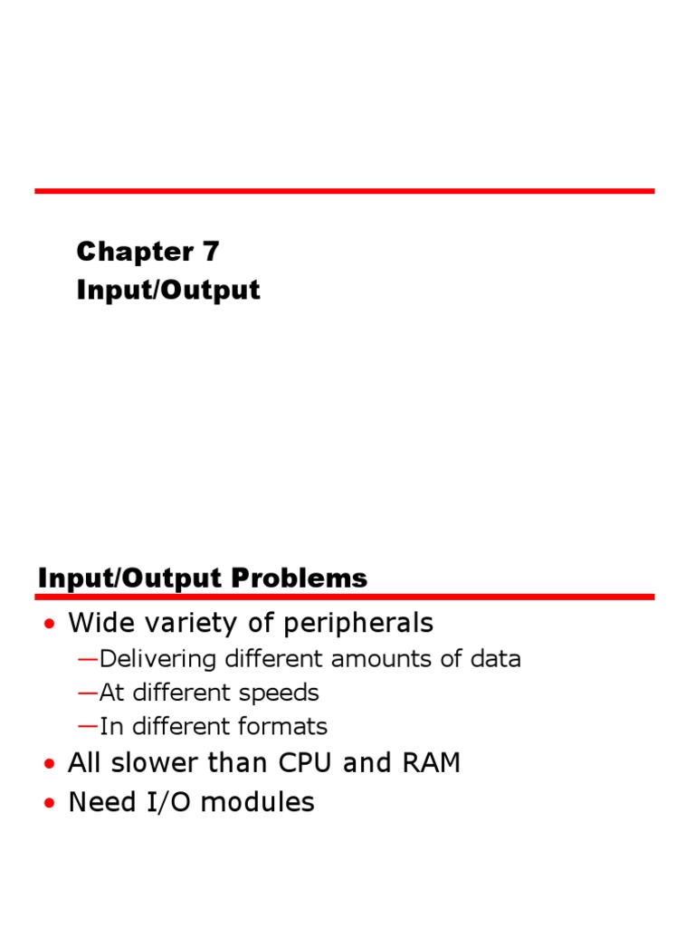 07 Input Output | PDF | Input/Output | Computer Engineering