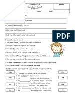 Grammar - Worksheet - Can Could