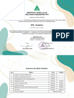 Certificate For 655. Sudarso For - Ujian Pelatihan PPH GP Anso...