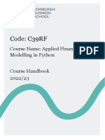 Applied Financial Modelling in Python Course Handbook