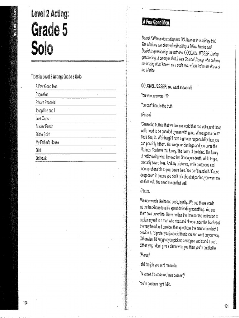 Grade 5 Lamda acting sheet PDF