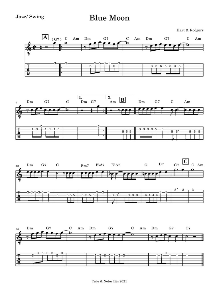 Blue Moon - Musescore | PDF | Singles