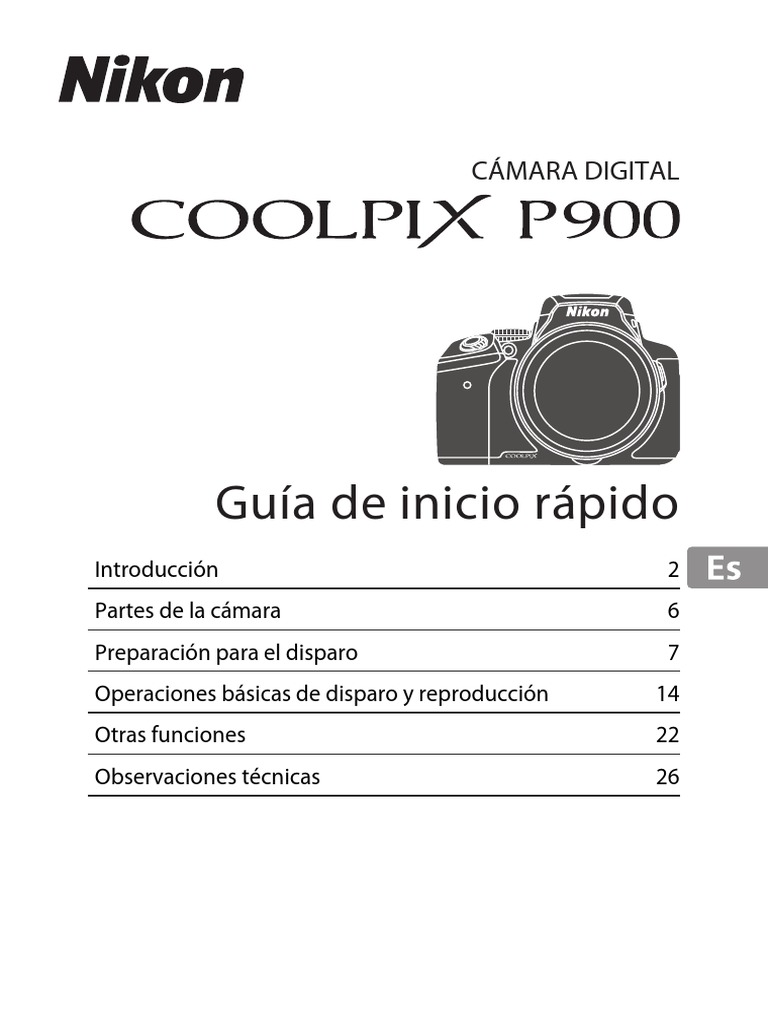 P900 Rapido Manual P900 (A4) PDF Cámara Cargador de batería