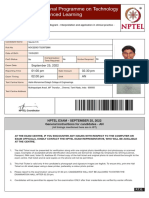 Hall Ticket of Nptel