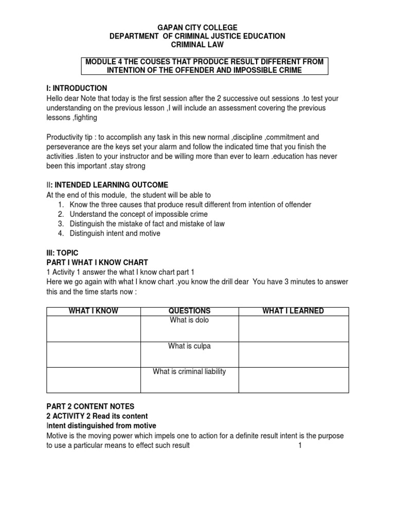 Module 4 Criminal Law 1 | PDF | Crimes | Crime & Violence