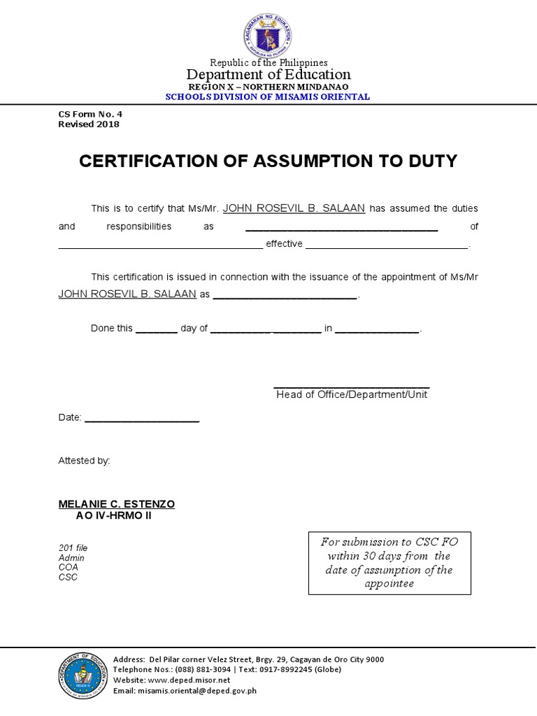 cs-form-no-4-certification-of-assumption-to-duty-1-pdf