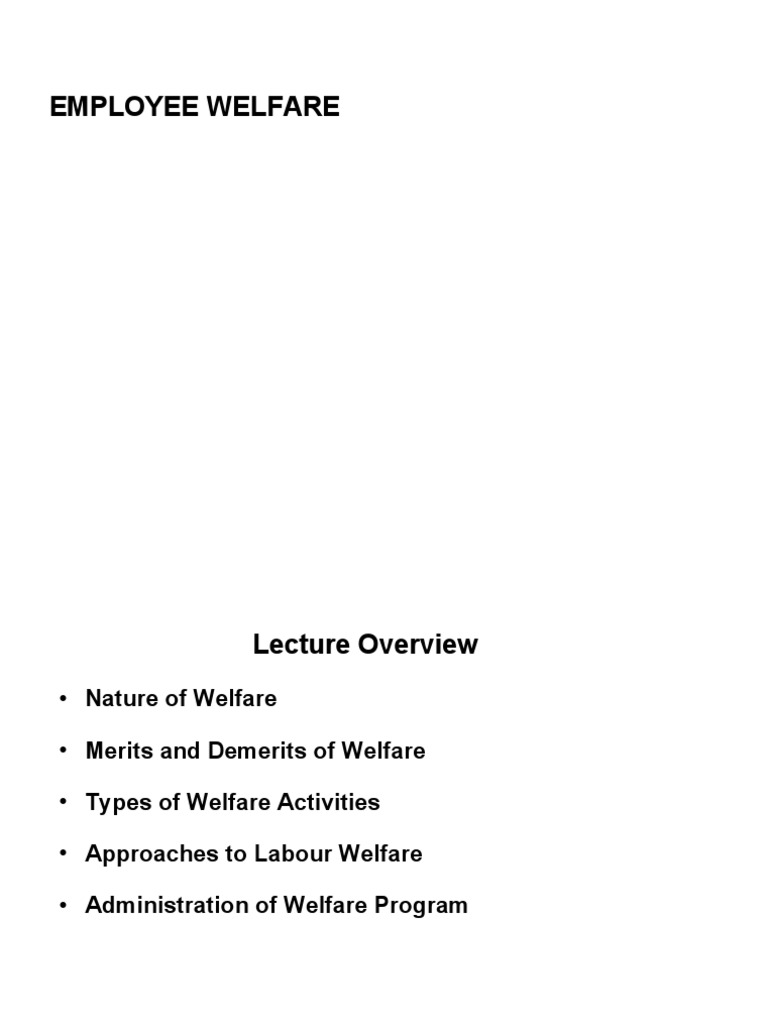 Employee Welfare | PDF | Employment | Welfare
