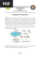 Lesson 3 Kinematics and Translation