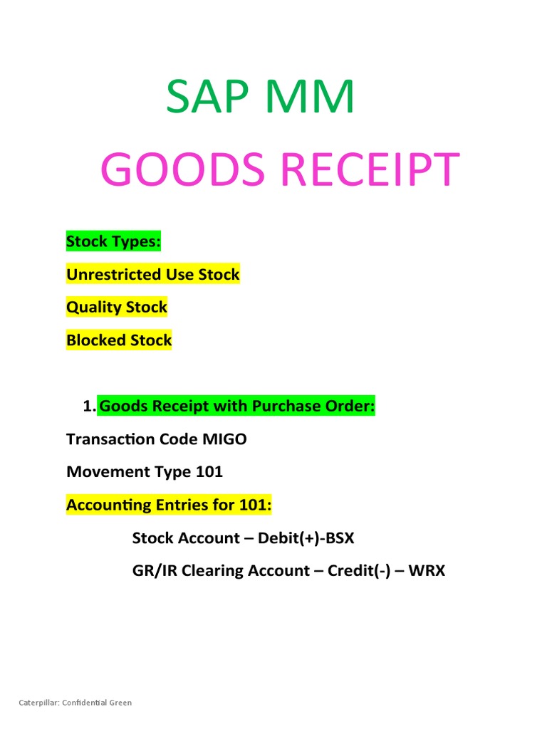 Goods Receipt | PDF | Debits And Credits | Receipt