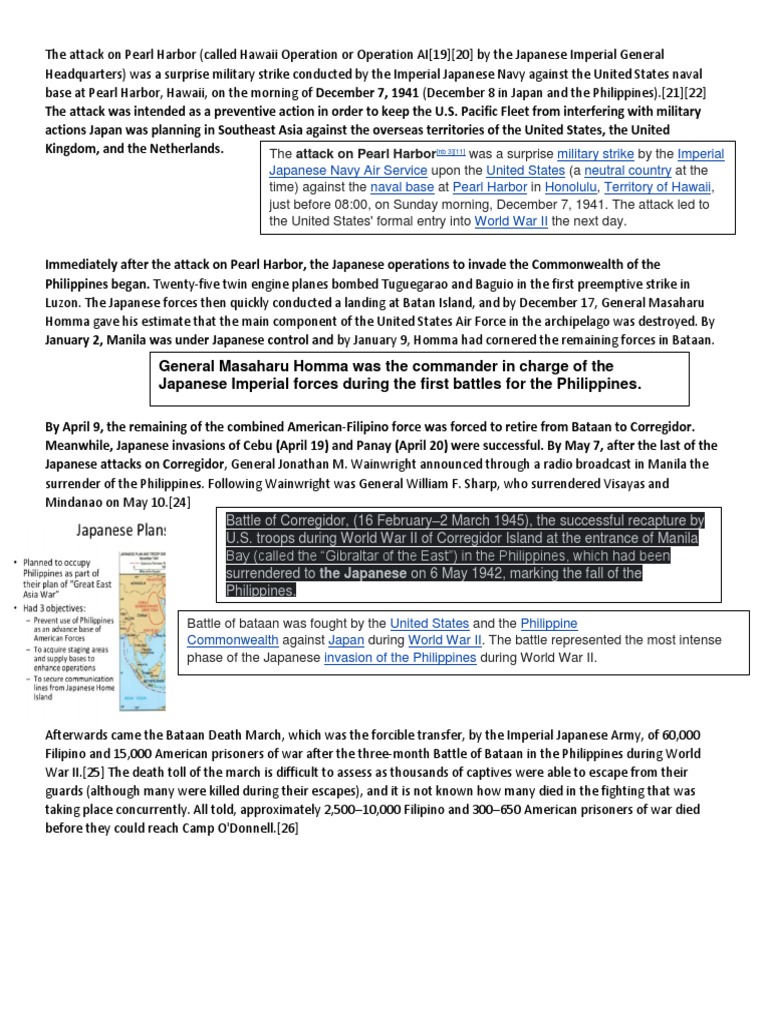 The Attack On Pearl Harbor | PDF | Attack On Pearl Harbor | Corregidor