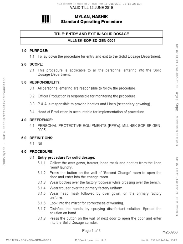 MLLNSK Sop SD Gen 0001 PDF Personal Protective Equipment