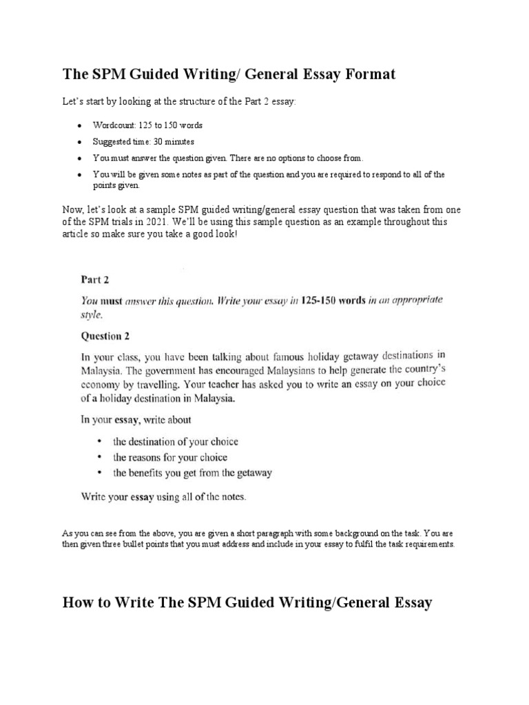 The SPM Guided Writing PDF Essays Reason