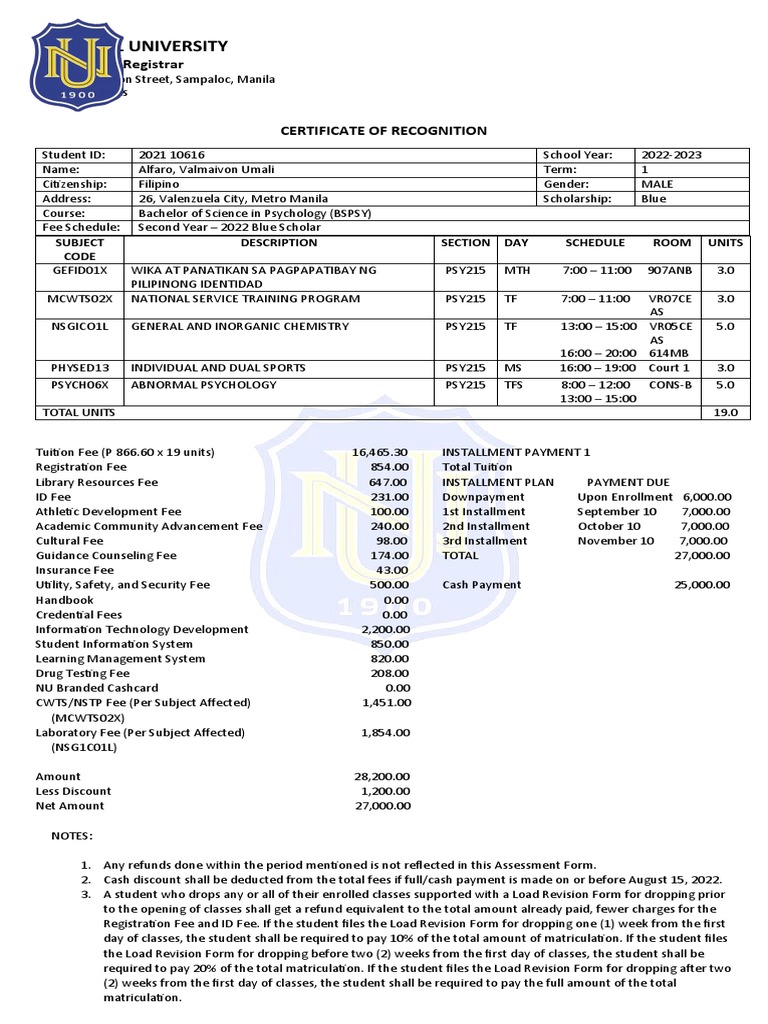 Certificate of Registration-2021-106616 | PDF | Fee