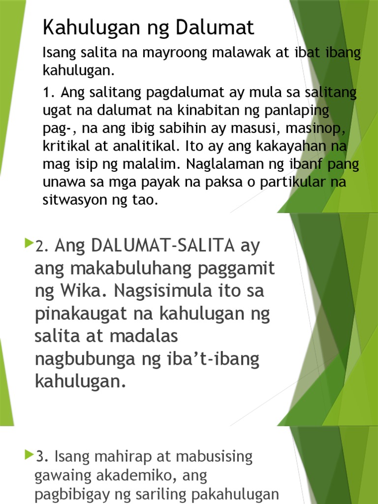 Kahulugan NG Dalumat PDF