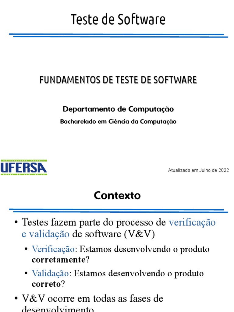 Fundamentos do Teste de Software | PDF | Testes de software | Programas