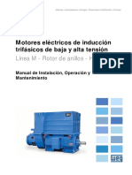 WEG Motor de Induccion Trifasico de Alta y Baja Tension Rotor de Anillos 11171348 Manual Espanol Dc