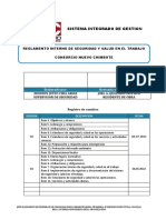 Reglamento interno de SST para la construcción