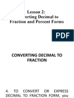 LESSON 2 Converting Decimal To Fraction and Percent Form