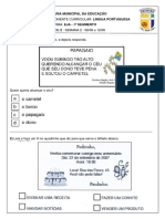 LÍNGUA PORTUGUESA - EJA - 1º SEGMENTO - ATIVIDADE 2sem Logo