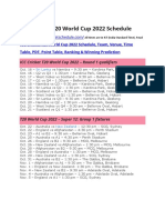 ICC Mens Cricket T20 World Cup 2022 Schedule PDF
