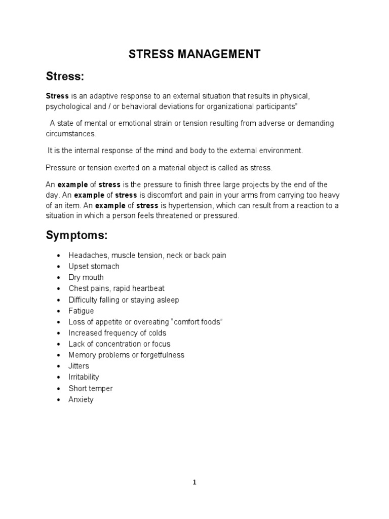 Effective Stress Management Techniques | PDF | Stress (Biology ...