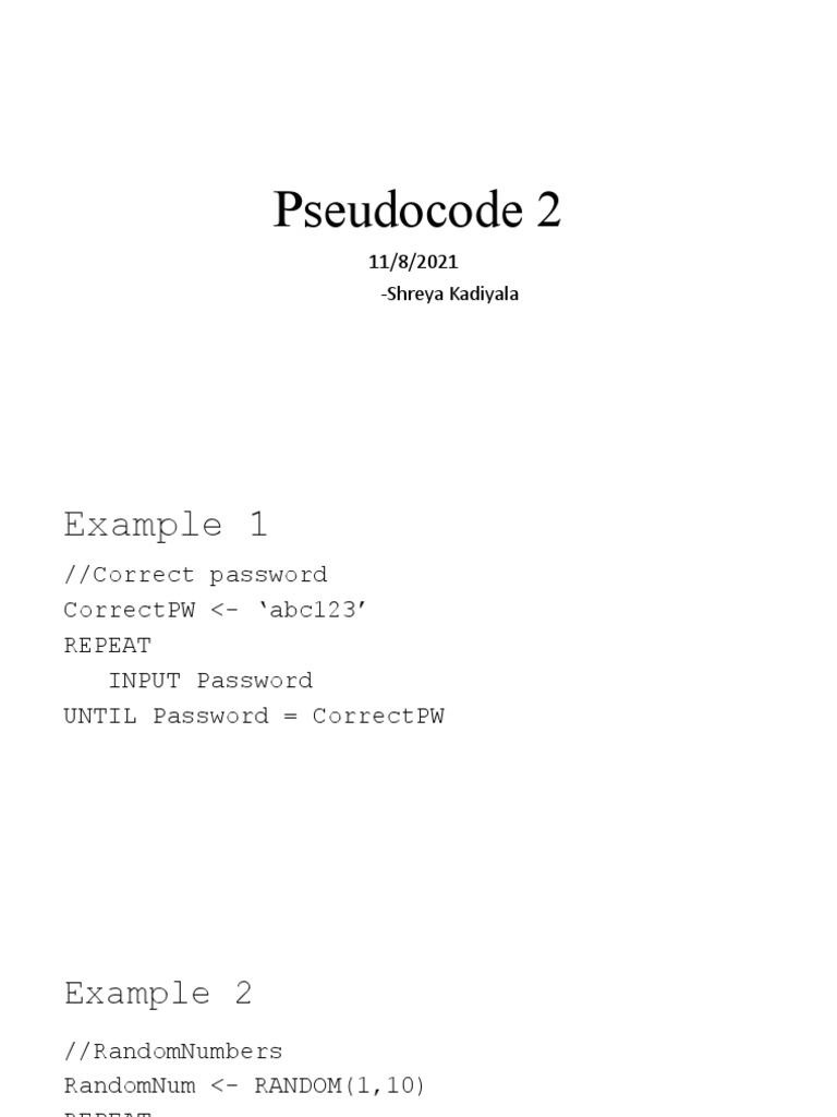 Pseudocode 2 - Lesson 3 | PDF | Computers | Technology & Engineering
