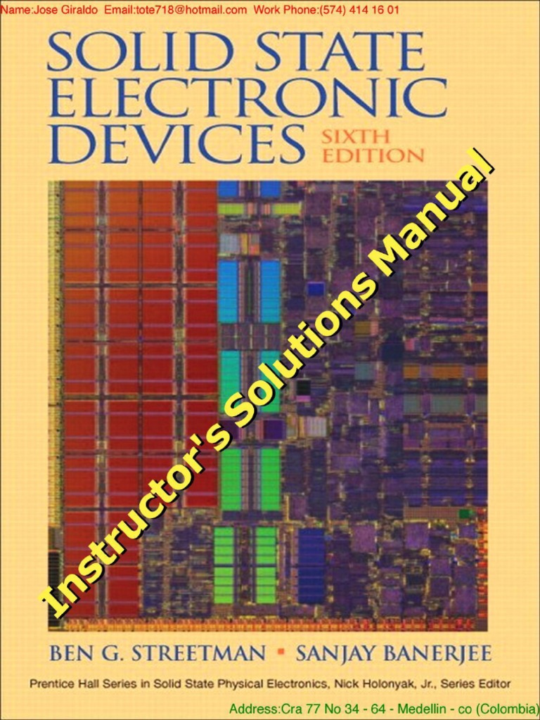 Solid State Electronic Devices 6th Beng Solutions PDF