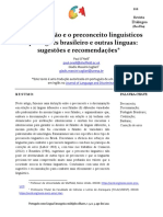 A Discriminação e o Preconceito Linguísticos No Português Brasileiro e Outras Línguas O'neill Massini Cagliasi
