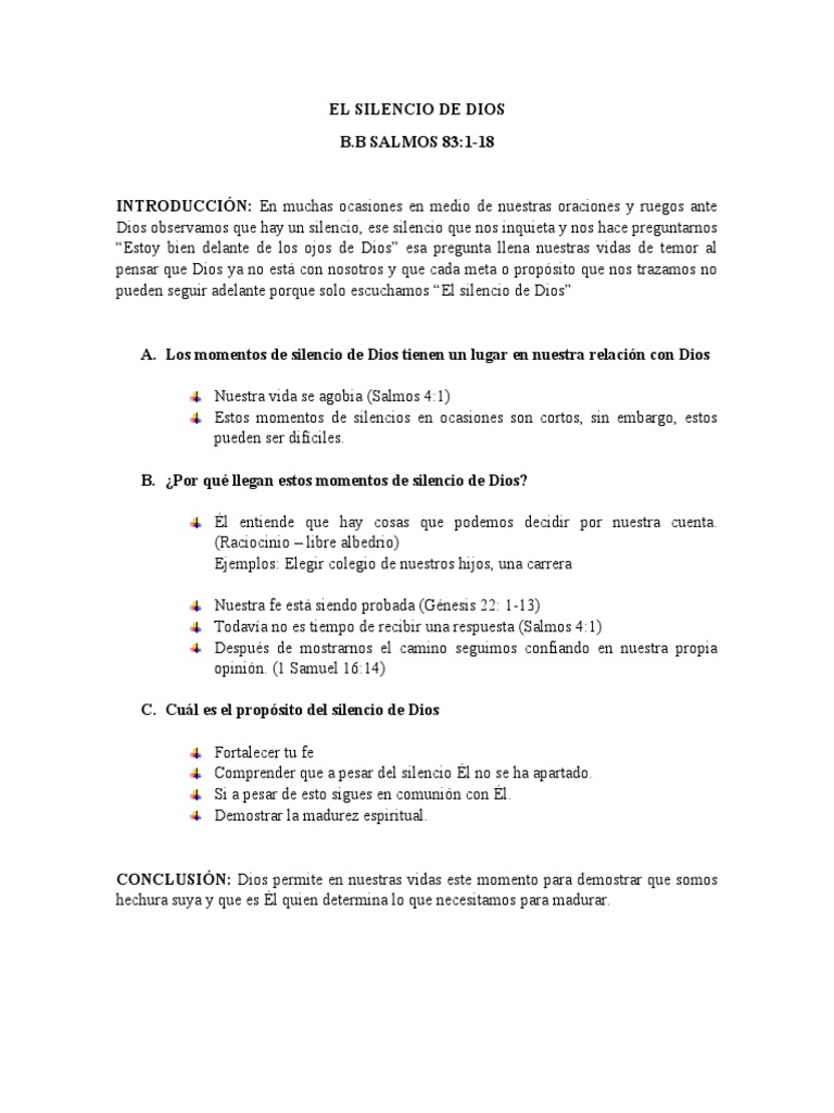 El Silencio de Dios | PDF | Dios | Salmos